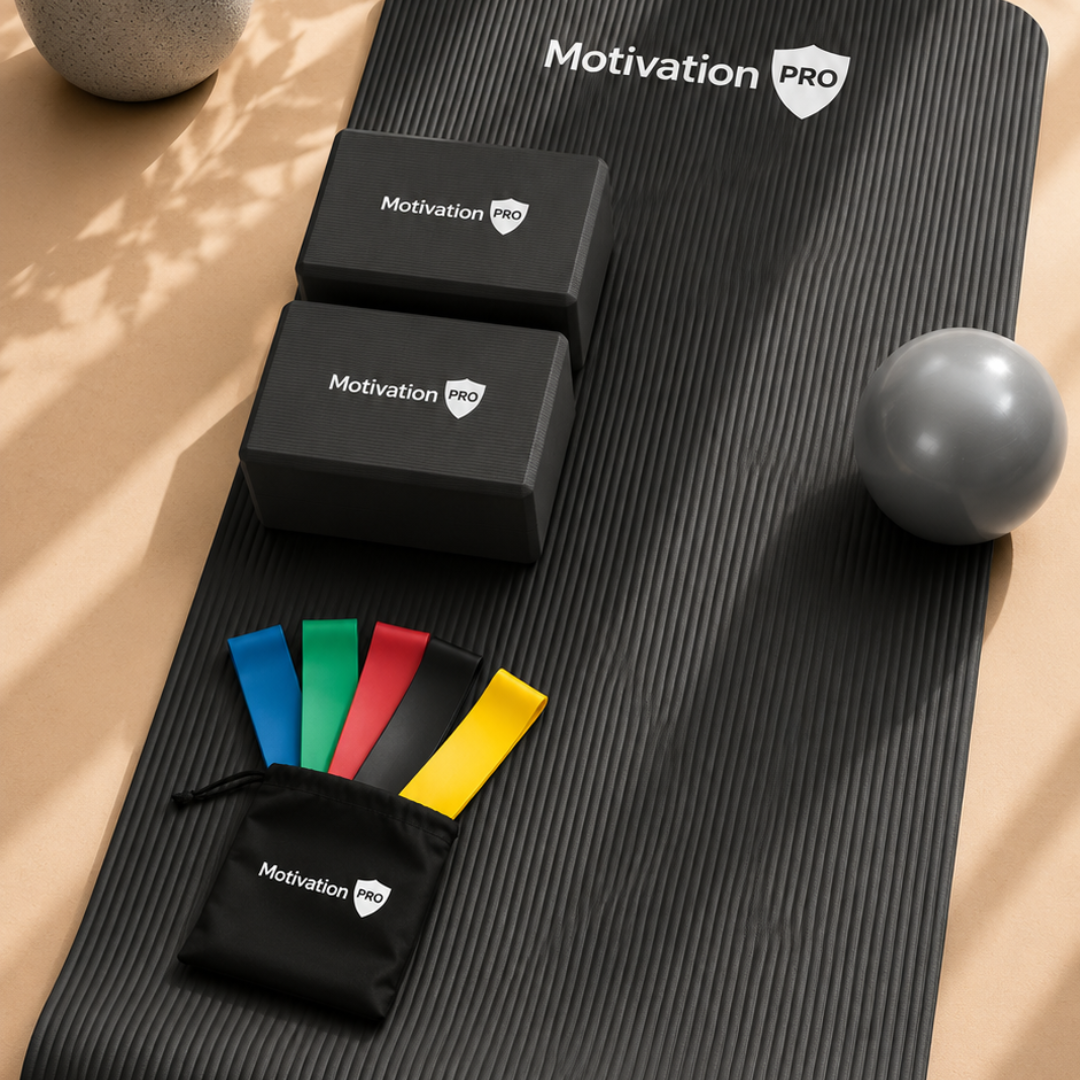 MotivationPro Yoga &amp; Pilates Set – Πλήρες Σετ για Yoga, Pilates &amp; Ενδυνάμωση - Μαυρο