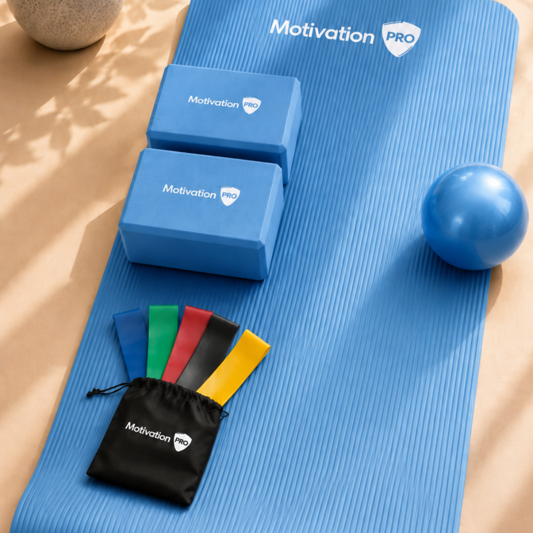 MotivationPro Yoga &amp; Pilates Set – Πλήρες Σετ για Yoga, Pilates &amp; Ενδυνάμωση - Μπλε