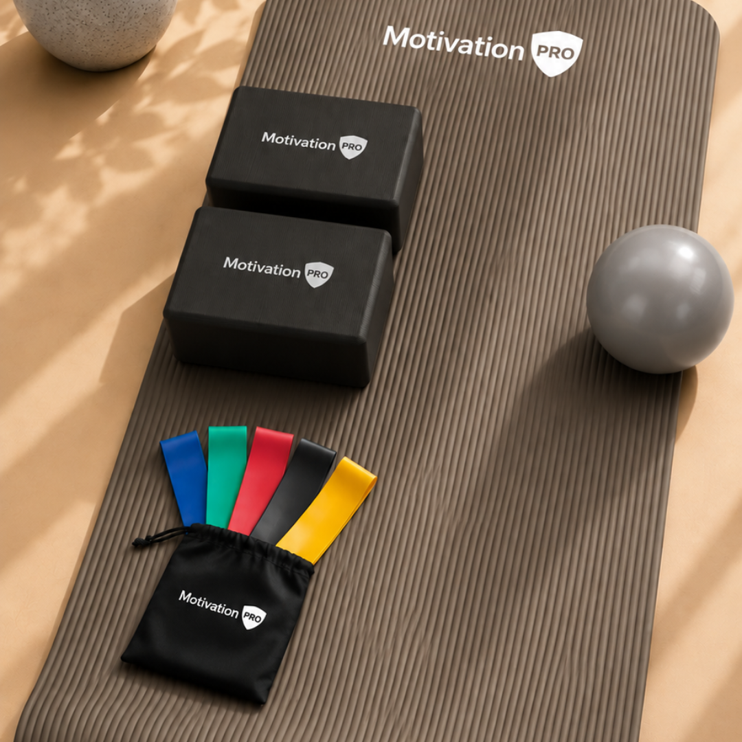 MotivationPro Yoga &amp; Pilates Set – Πλήρες Σετ για Yoga, Pilates &amp; Ενδυνάμωση - Γκρι