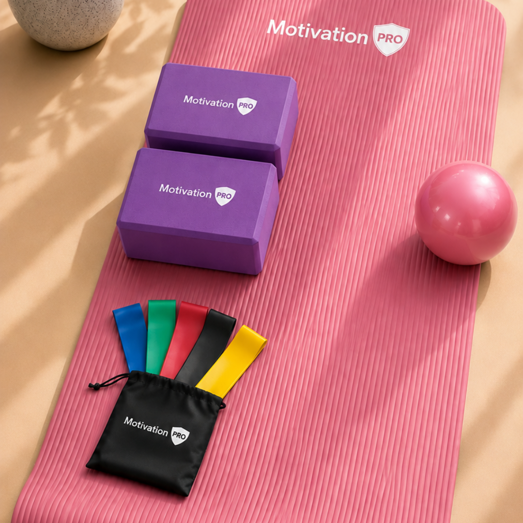 MotivationPro Yoga &amp; Pilates Set – Πλήρες Σετ για Yoga, Pilates &amp; Ενδυνάμωση - Ροζ