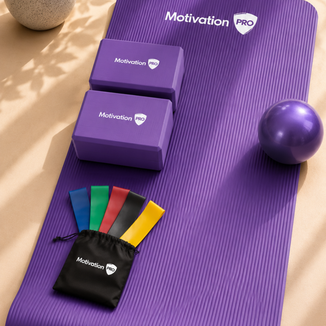 MotivationPro Yoga &amp; Pilates Set – Πλήρες Σετ για Yoga, Pilates &amp; Ενδυνάμωση - Μωβ