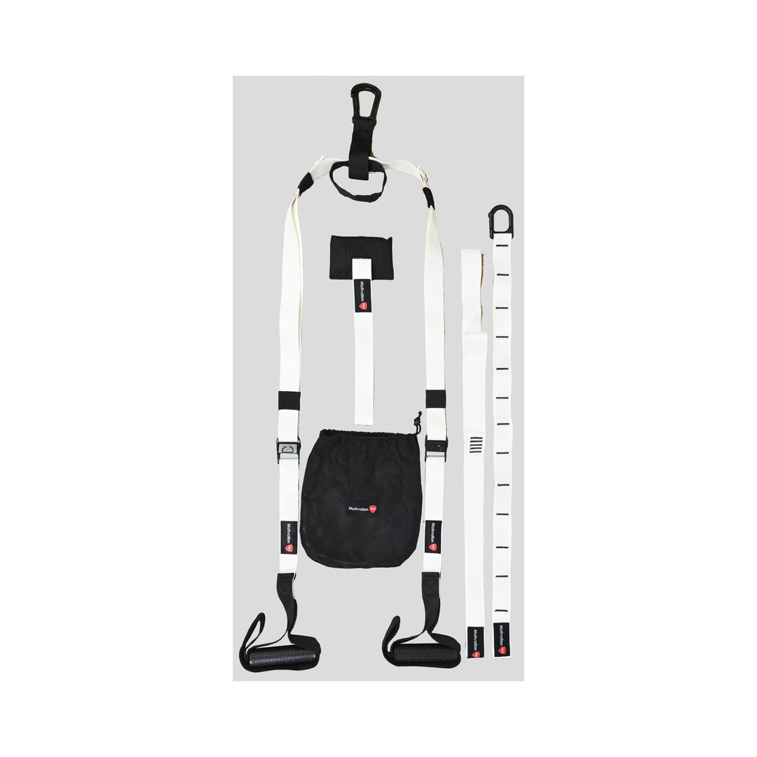 Ιμάντες Γυμναστικής Suspension Trainer – Σετ Προπόνησης με Λαβές &amp; Θήκη – Λευκό